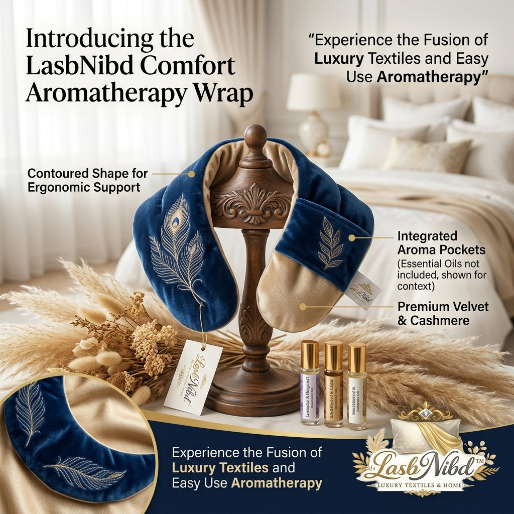 LasbNibd™ Luxury Aromatherapy Neck Wrap – Weighted Velvet & Cashmere Shoulder Relief Pillow – Ergonomic Self-Care Essential with Integrated Aroma Pockets